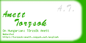 anett torzsok business card