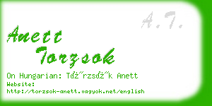 anett torzsok business card